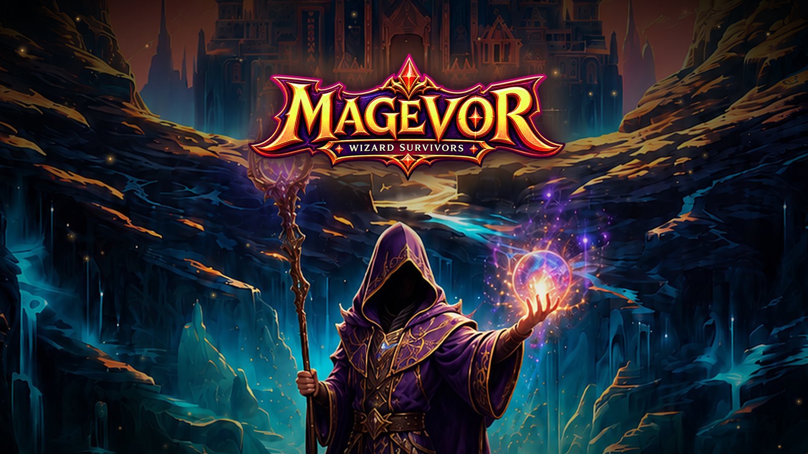 MageVor key art: a hooded mage holding a glowing orb beneath the MageVor logo